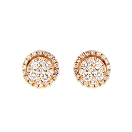 White Diamond Studs With Enhancer in Rose Gold