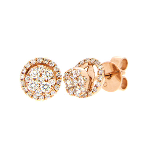 White Diamond Studs With Enhancer in Rose Gold