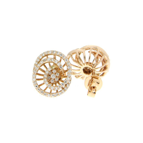 Spiral Galaxy Gold and  Diamond Ear studs