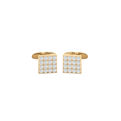 Square Gold and Diamond Cufflinks