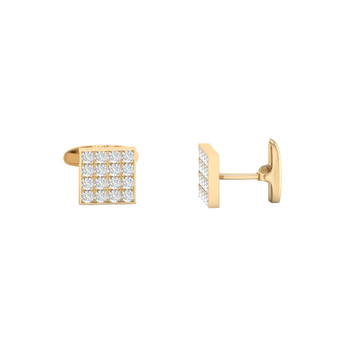 Square Gold and Diamond Cufflinks