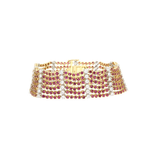 Alluring Ruby and White Diamond Bracelet