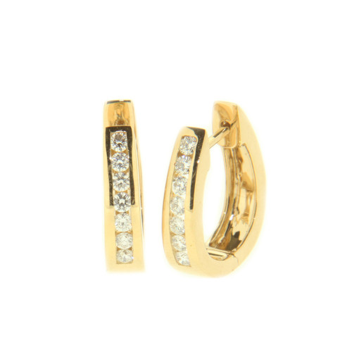 Single Line Diamond Hoop Earrings