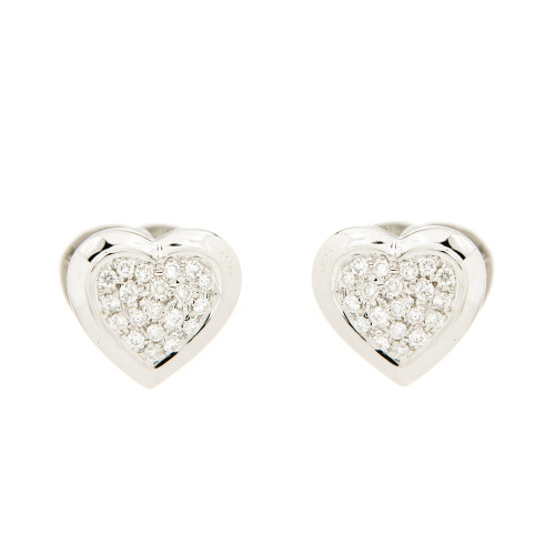 Little Heart Diamond And White Gold Earrings