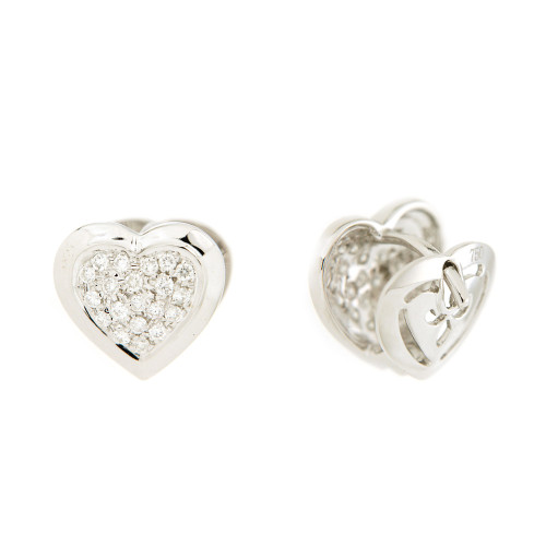 Little Heart Diamond And White Gold Earrings