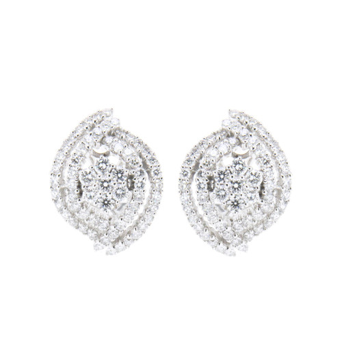 Cluster Diamond Stud Earring