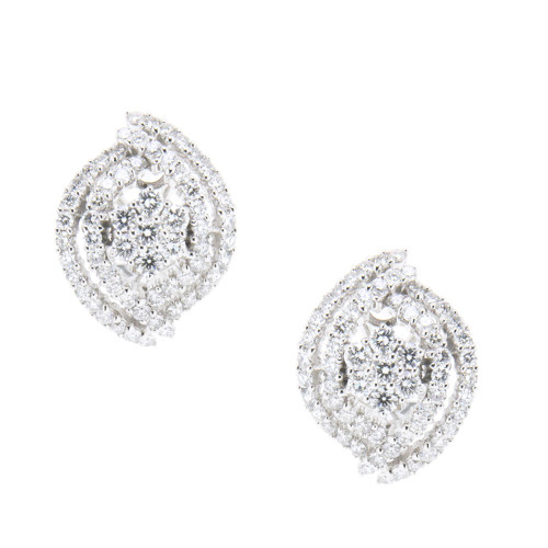 Cluster Diamond Stud Earring