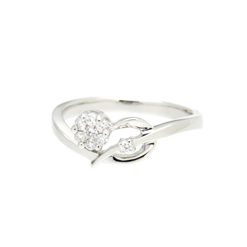 Flower And Bud Diamond Engagement Ring