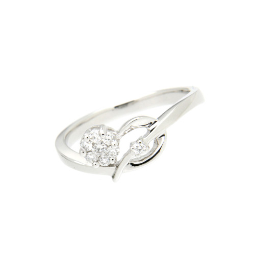 Flower And Bud Diamond Engagement Ring