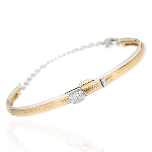 Exclusive Diamond and Gold Textured Bracelet