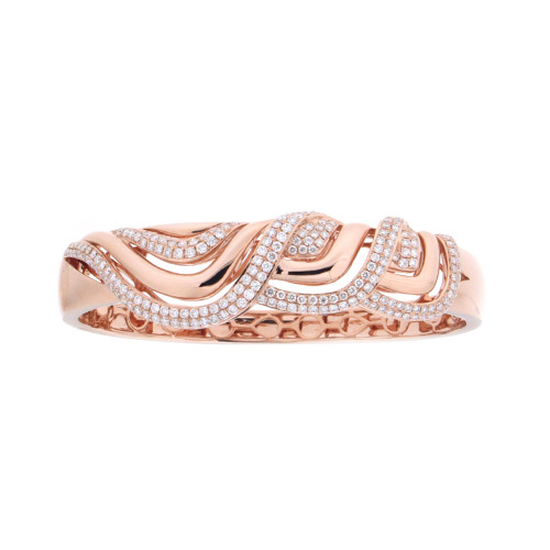 Diamond And Rose Gold Classic Curve Bangle