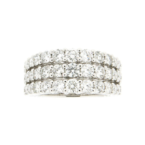 Coordinated Three Line White Diamond Engagement Band