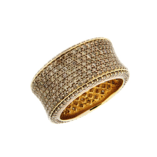 Radiant Brown Diamond And Gold Ring