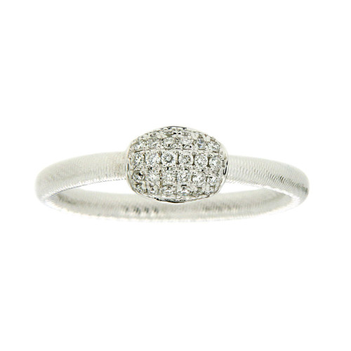 Parallel Line Diamond Oval Ring