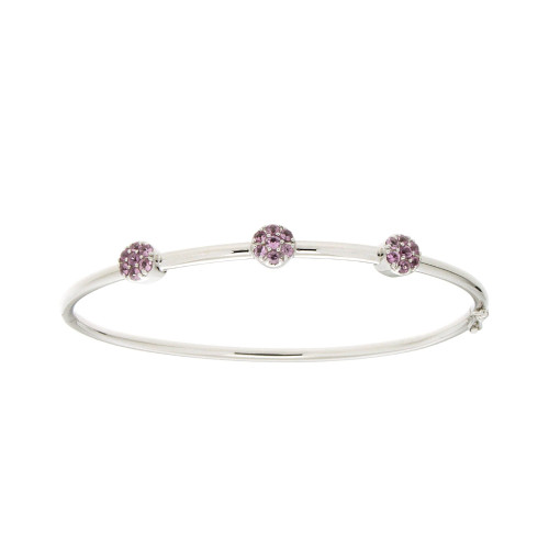 Mini Circle Pink Sapphire Bangle