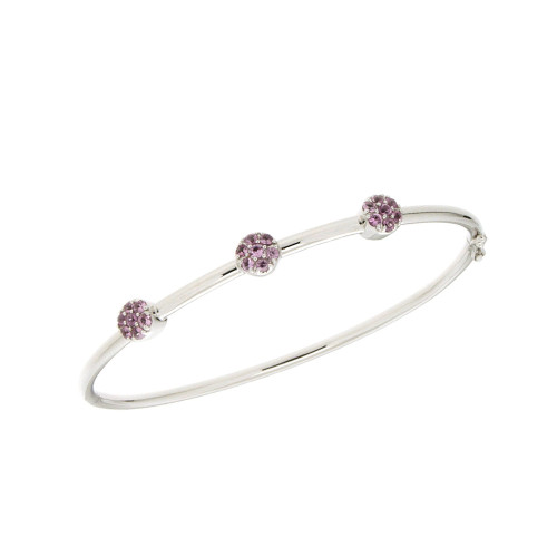 Mini Circle Pink Sapphire Bangle