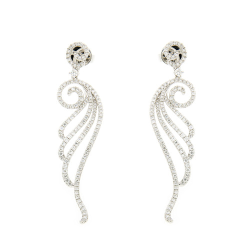 Floral Waves Diamond Earrings