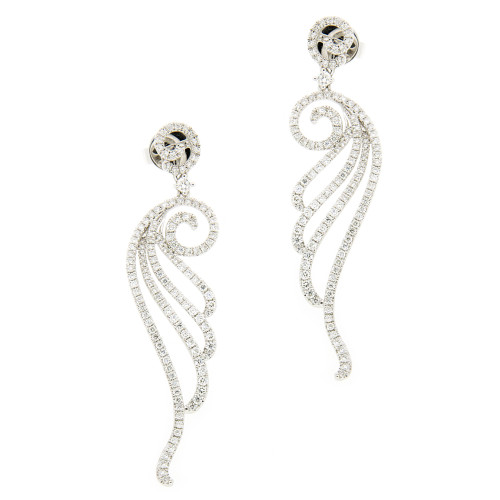 Floral Waves Diamond Earrings