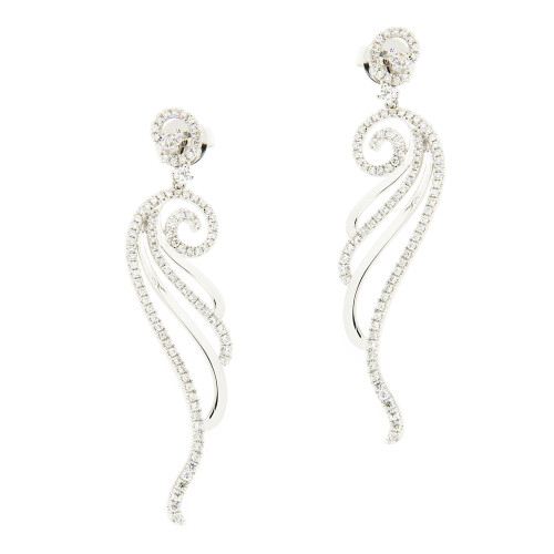 Floral Waves Diamond Earrings