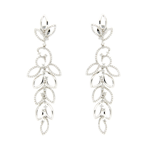 Leaf Shower Diamond And Gold Earrings