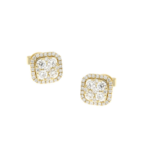 Halo Square Diamond Stud