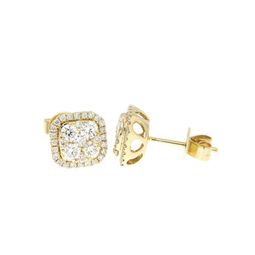 Halo Square Diamond Stud