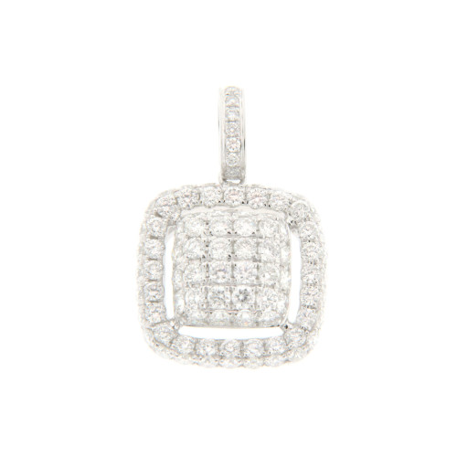 Square Diamond Halo Pendant