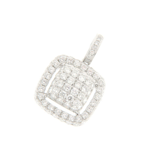 Square Diamond Halo Pendant