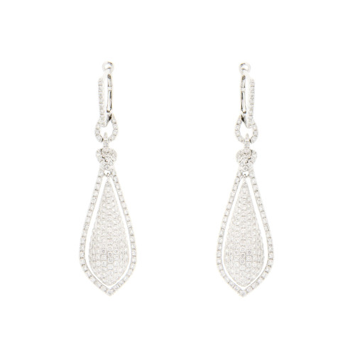 Floating Tear Drop Diamond Earrings