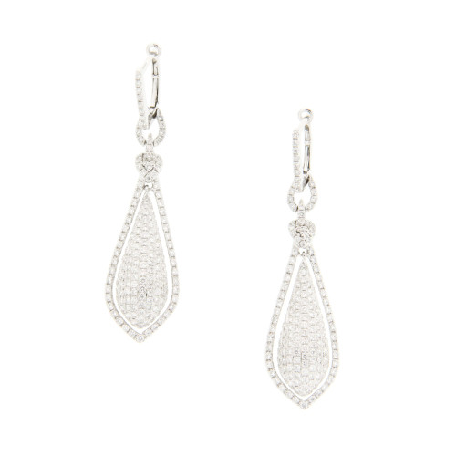 Floating Tear Drop Diamond Earrings