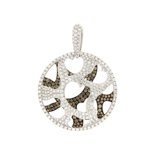 White And Brown Diamond Hollow Pendant