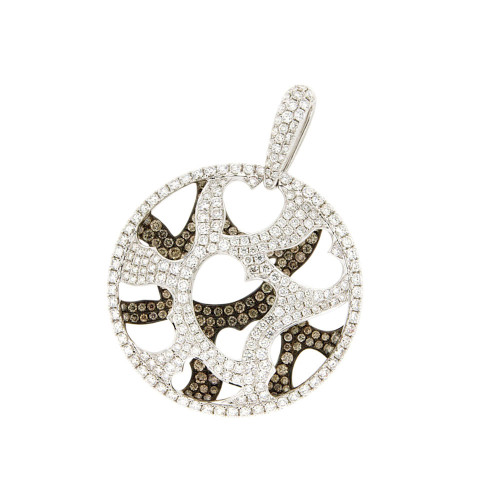 White And Brown Diamond Hollow Pendant