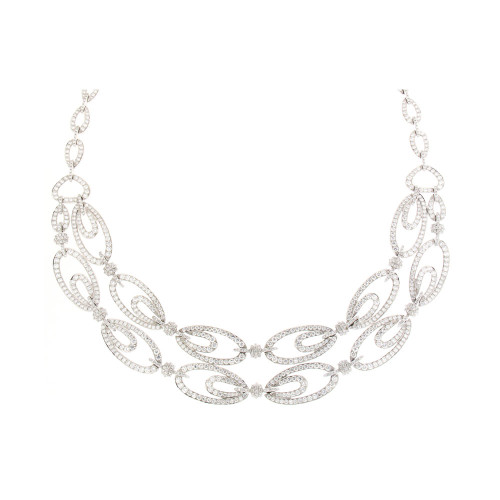 Delicate Oval Link Diamond Necklace