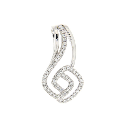 White Gold Spiral Diamond Pendant