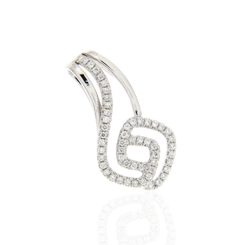 White Gold Spiral Diamond Pendant