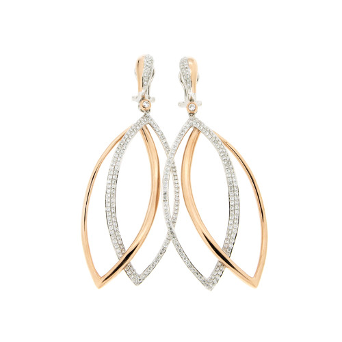 Interlinked Leaf Shaped Diamond Earrings