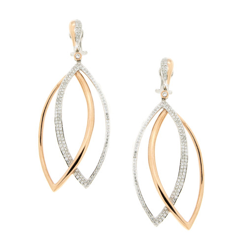 Interlinked Leaf Shaped Diamond Earrings