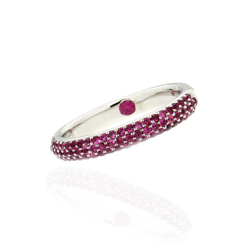 Micro Pave Set Ruby Band