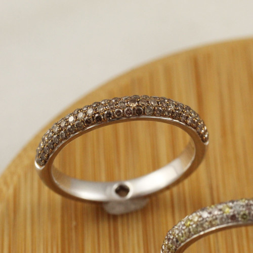 Micro Pave Set Brown Diamond Band