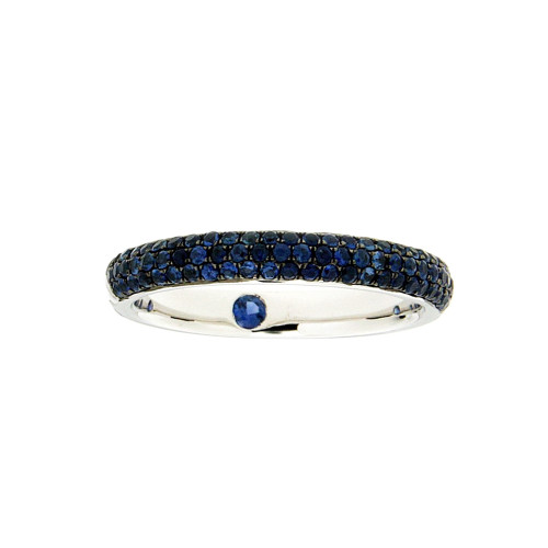 Micro Pave Set Blue Sapphire Band