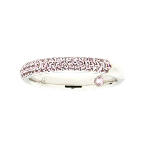 Micro Pave Set Pink Sapphire Band