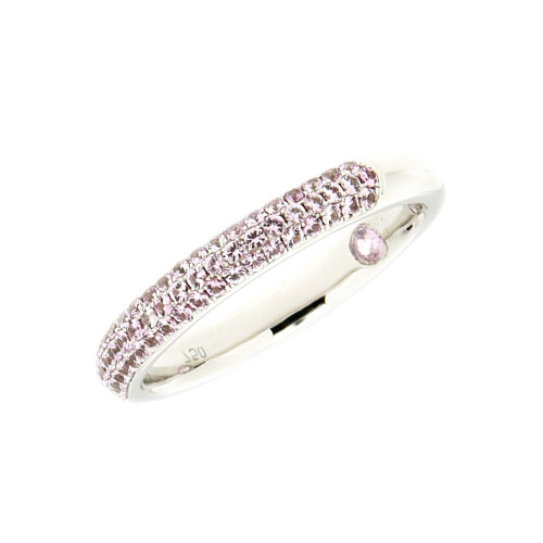 Micro Pave Set Pink Sapphire Band