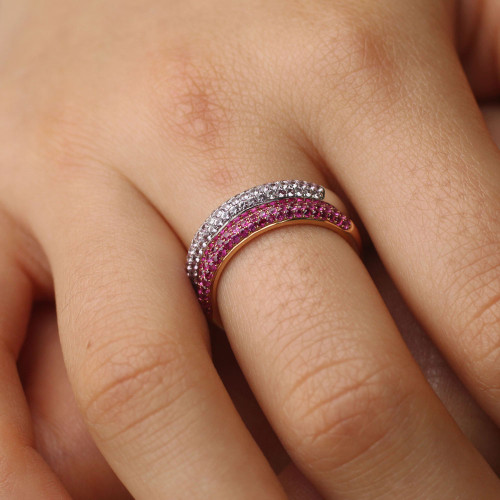 Micro Pave Set Ruby Band