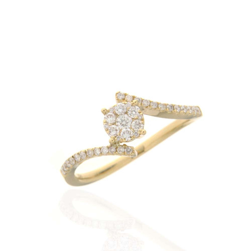 Diamond Wave Ring in Yellow Gold