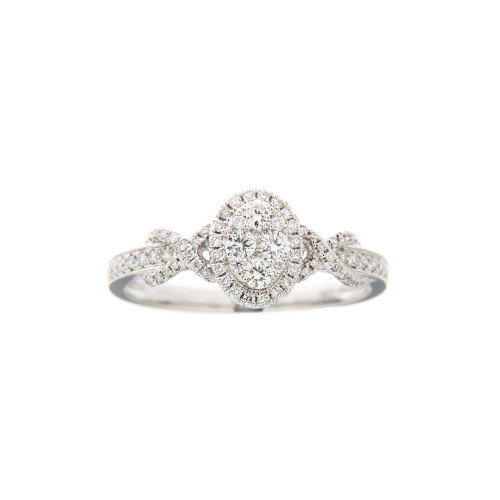 Diamond Halo Cross Diamond Ring