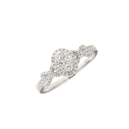 Diamond Halo Cross Diamond Ring