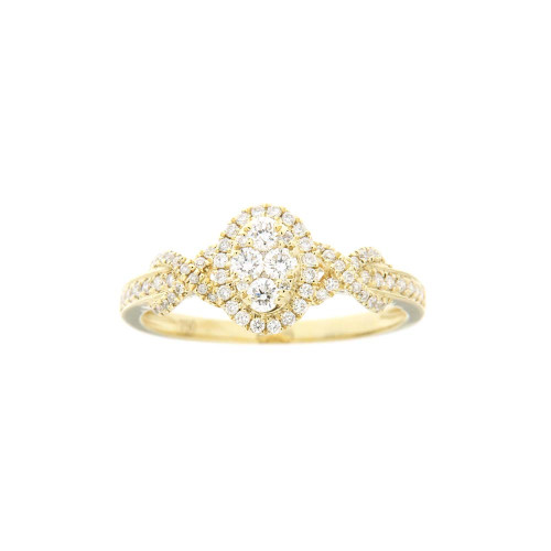 Diamond Halo Cross Diamond Ring