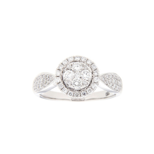 Round Diamond Halo Galaxy Ring