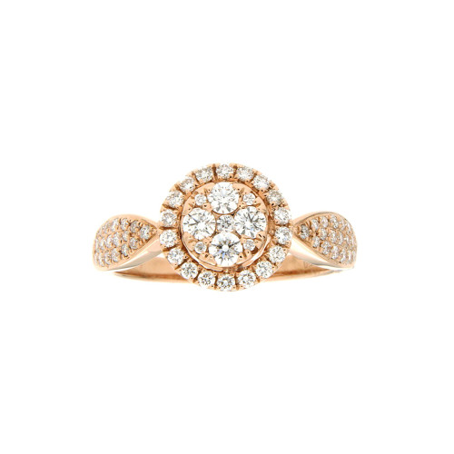 Round Diamond Halo Galaxy Ring