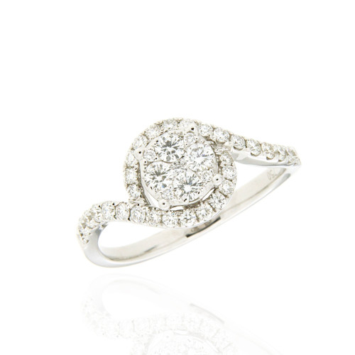 White Gold Round Diamond Ring